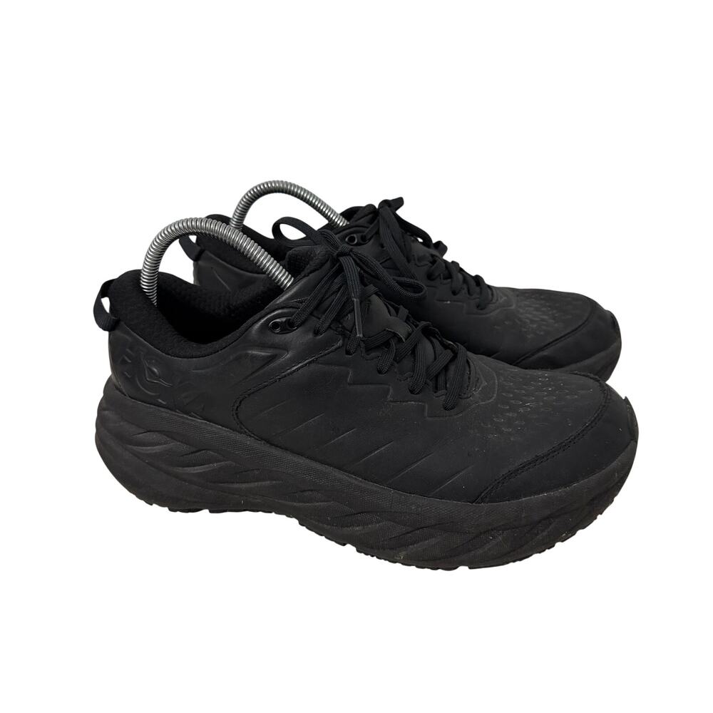 Hoka One One Bondi SR Shoes Womens Size 11 Black Leather Work Slip Resistant